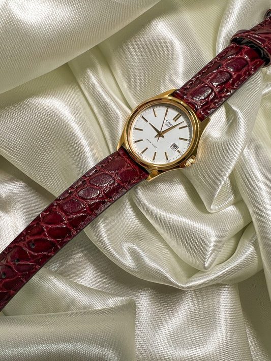 Reloj correa de cuero guinda - LTP-1183Q-7ADF