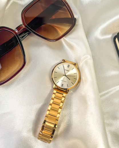 Casio Circular Dorado Mujer- LTP-VT01G-BUDF